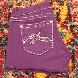 Miss Me Plum Jean Shorts